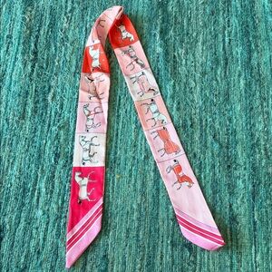 Pink and Red Equestrian Print Scarf